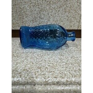 Wheaton Dr. Fisch's Bitters Aqua Blue Glass Fish Shape Miniature Glass Bottle